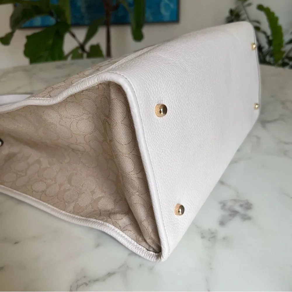 Dempsey Tote Bag 40 In Signature Jacquard Stripe & Coach Patch C1548 Khaki Pink - Picture 9 of 16